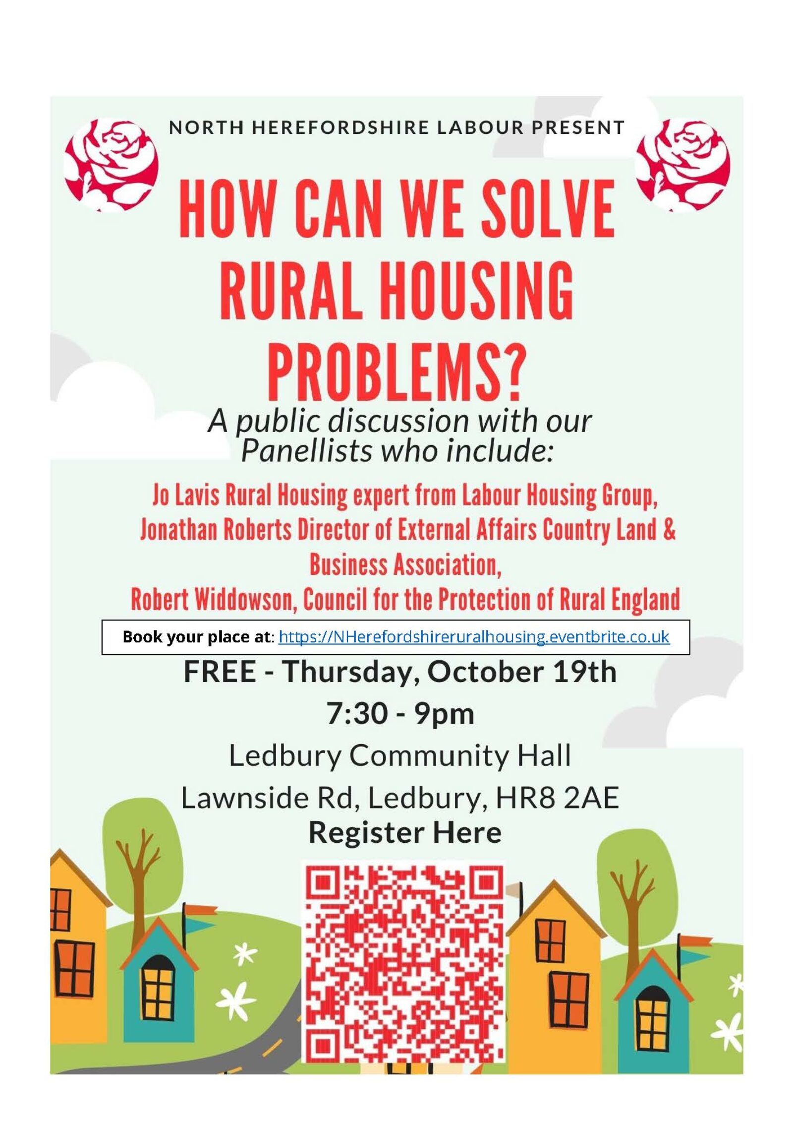 The poster for the rural housing event.